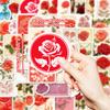 50Pcs Vintage Rose Stickers Set - Romantic Graffiti Decals for Valentine's Day & Journal Decor