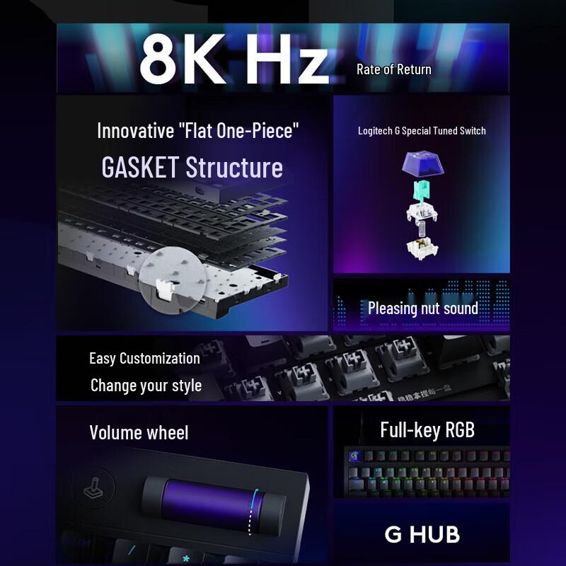 Logitech G316 X 8K 98-Key Wired Hot-Swappable RGB Mechanical Keyboard