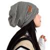 Autumn and Winter Fashion Casual Cute Black and White Striped Confinement Hat Lazy Hat Adult Stack Hat Versatile Breathable