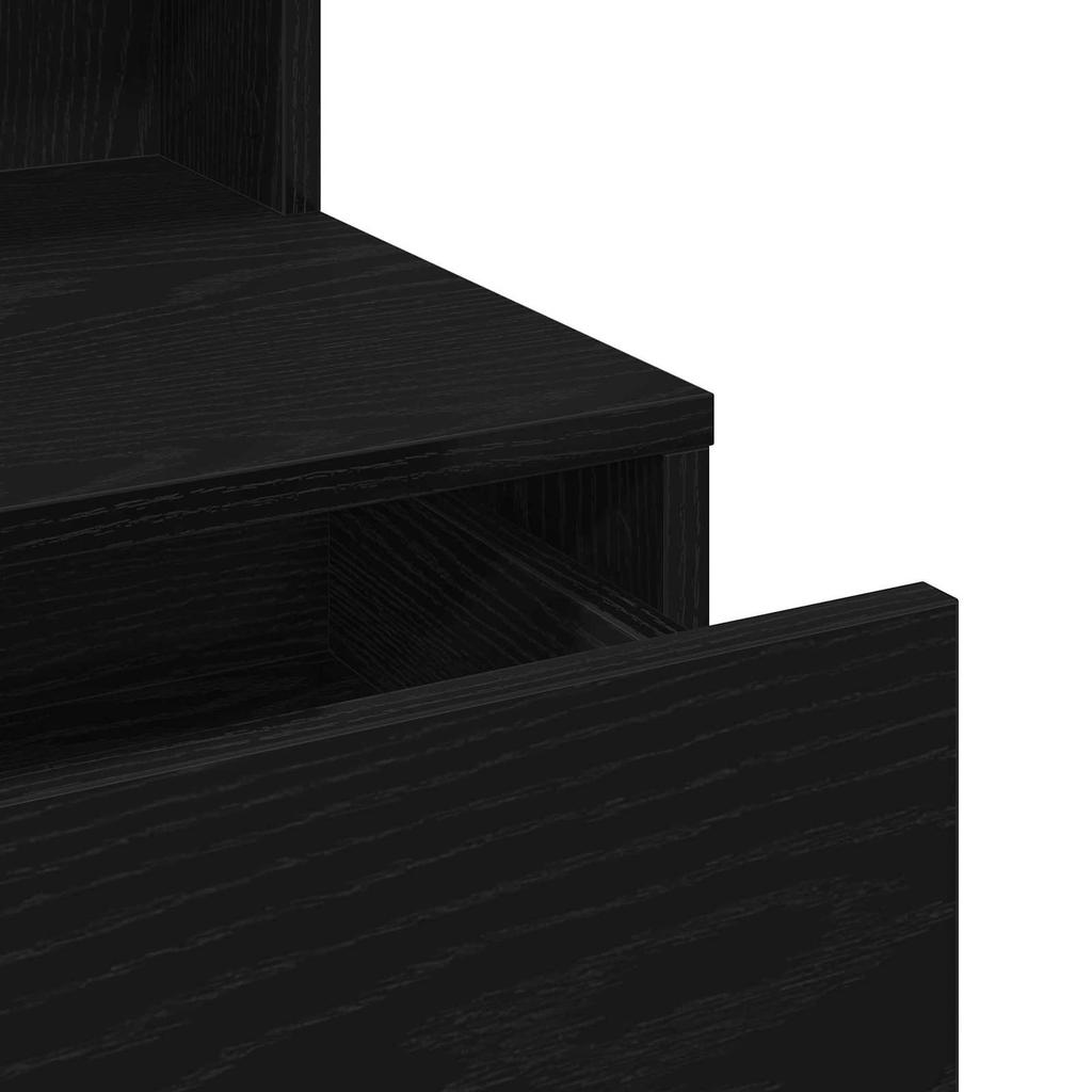 Makeup Table with Shelf Black Oak Look 80 x 41 x 144.5 cm