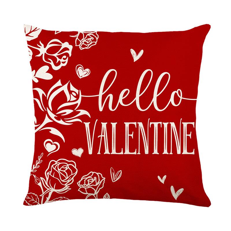 Classic Plaid Print Pillow Cover Valentine's Day Red Letter Love Home Sofa Decorative Cushion Pillow
