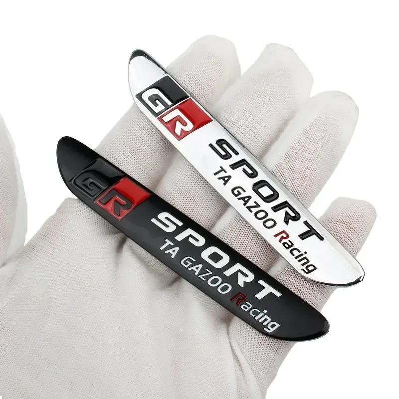 For GR Sport Gazoo Racing Logo Side Fender Emblem Rear Trunk Badge Sticker Corolla Camry Sienna Prius RAV4 CHR Yaris