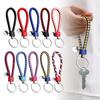 Leather Braided Woven Rope Keychain Diy Bag Pendant Key Car Holder Keyring