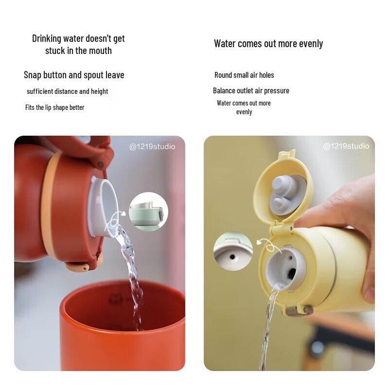 Buydeem Avtagbar Isolerad Mugg med Vikbart Lock