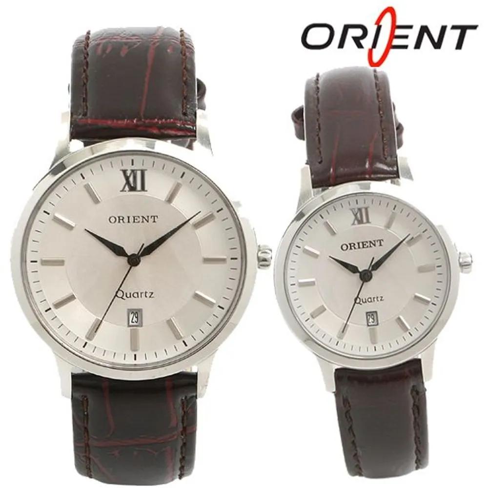 Orient Men s/Women s Couple Leather Band Dress Watch OT560MA/OT560FA men s
