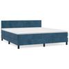 3141375 vidaXL Lit à sommier tapissier et matelas Bleu foncé 160x200cm Velours
