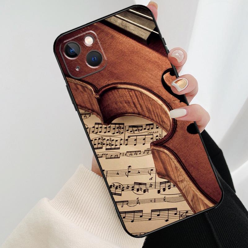 Elegant Violins Bow Sheet Music Phone Case For iPhone 17 Pro Max 16 15 14 11 12 13 Pro Max mini 15 16 Plus 16e 17 Air Cover
