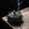 Vintage Lotus Design Ceramic Incense Burner Handmade Aromatherapy Holder for Home Zen Decor Relaxation Fragrance Art Gift