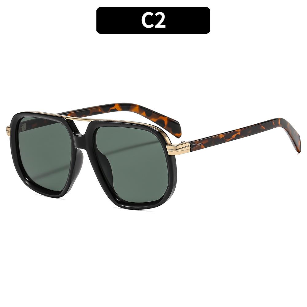 European American New Aviator Fashion Sunglasses Retro Trendy Square Frame Men's Driving Glasses UV400 Protection for Outdoor