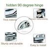 2pcs Hidden Sliding Hinges 90 Degree Limit Hinge Industrial Equipment Door Carbon Steel Hinge Arc Slide Locks Furniture Hardware
