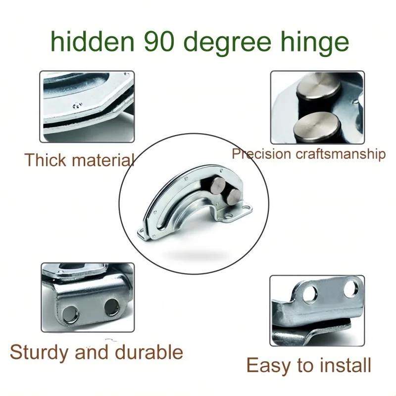 2pcs Hidden Sliding Hinges 90 Degree Limit Hinge Industrial Equipment Door Carbon Steel Hinge Arc Slide Locks Furniture Hardware
