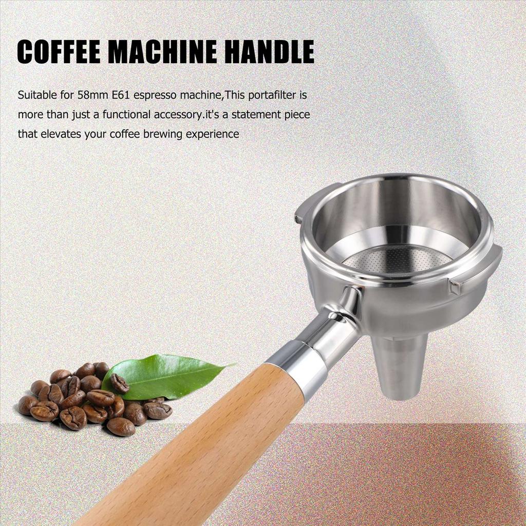 2025+ Suitable for 58mm E61 Espresso Machine Semi-Automatic Milk Tea Brewer Refitted Solid Wood Handle