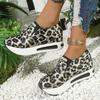 Fashion Leopard Print Casual Sports Shoes for Women Thick Bottom Slip-On Platform Sneakers Woman Lightweight Height Increasing Sneakers