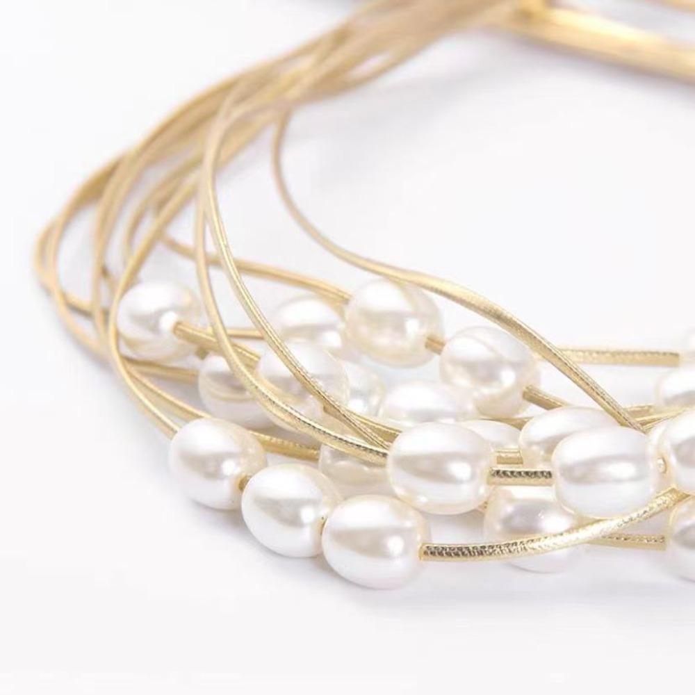 2PCS Polyester Imitation Pearl Ties Adjustable Curtain Tape Pearl Curtain Tieback  Bathroom золотой