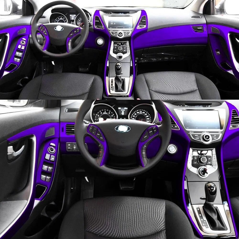 For Hyundai Elantra MD 2012-2016 Interior Central Control Panel Door Handle Carbon Fiber Stickers Decals Car Styling Accessorie