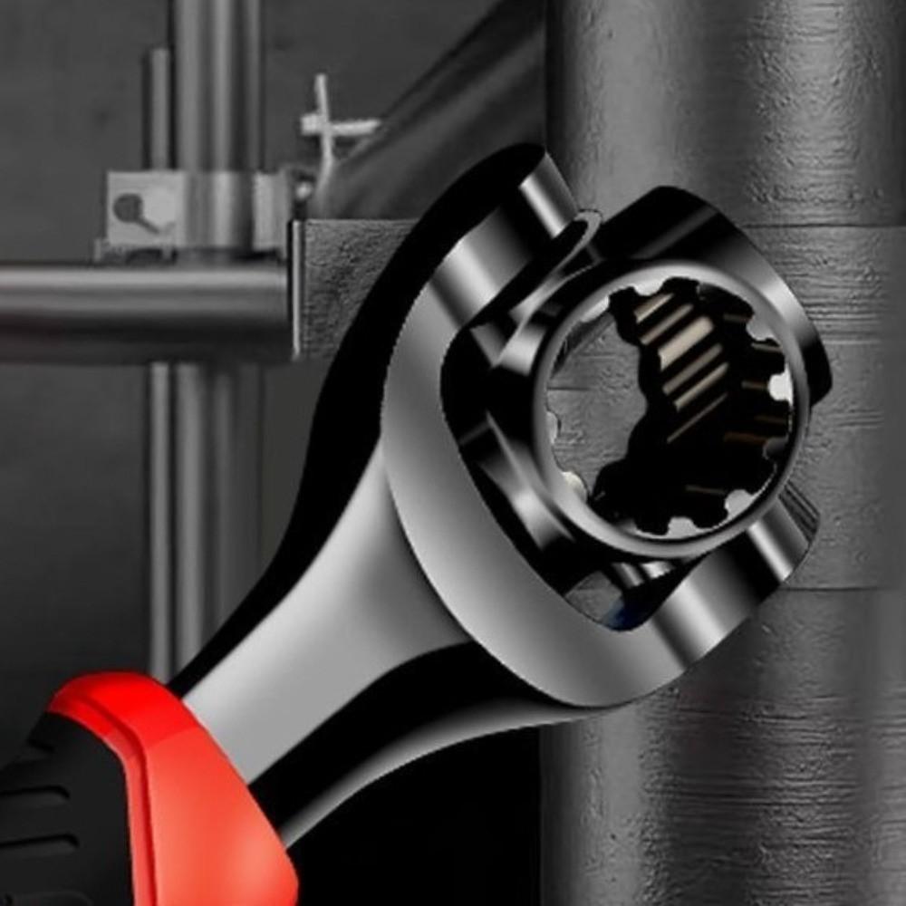 Durable Metal Wrench 8/52 in 1 8-19mm Universal Spanner Non-Slip Handle 360° Rotating Multipurpose Tiger Wrench Car Repair