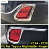 Car Rear Bumper Fog Light Lamp Frame Decoration Cover Trim Fit For Toyota Highlander / Kluger 2014 -  ABS Chrome Accessories