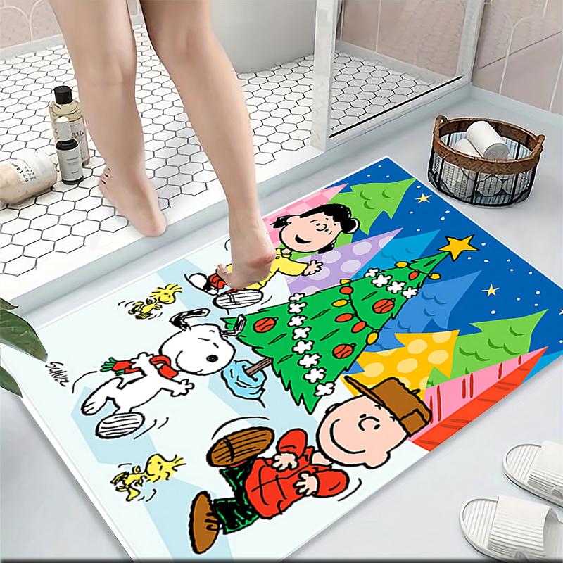Christmas Peanuts World Carpet Rug Soft Washable Anti Slip Home Living Room Sofa Mats Personalized Christmas Rug