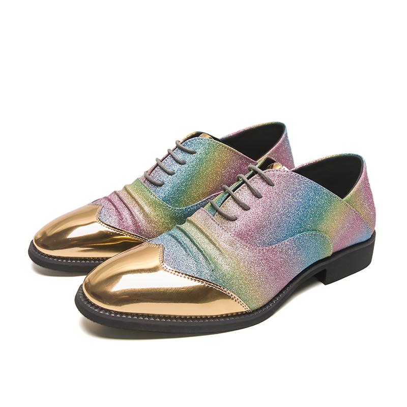 

Men Derbys Gold Color Wedding Dress Dance Shoes Leather Shoes Business Formal Shoes Tuxedo Prom Blazers Shoes Large Size EU:38 золотой