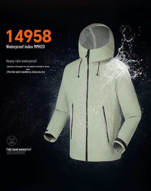Outdoor Windproof Waterproof Color Block Hiking Jacket 2025: Breathable, Thin, Couple Style, Stormproof Shell.