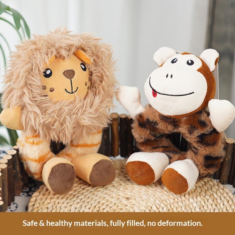 Cute Beast Circle Fun Cartoon Dog Toy for Small & Medium Dogs-Daily Self-Entertainment Noise-Making Durable Chew-Resistant Plush