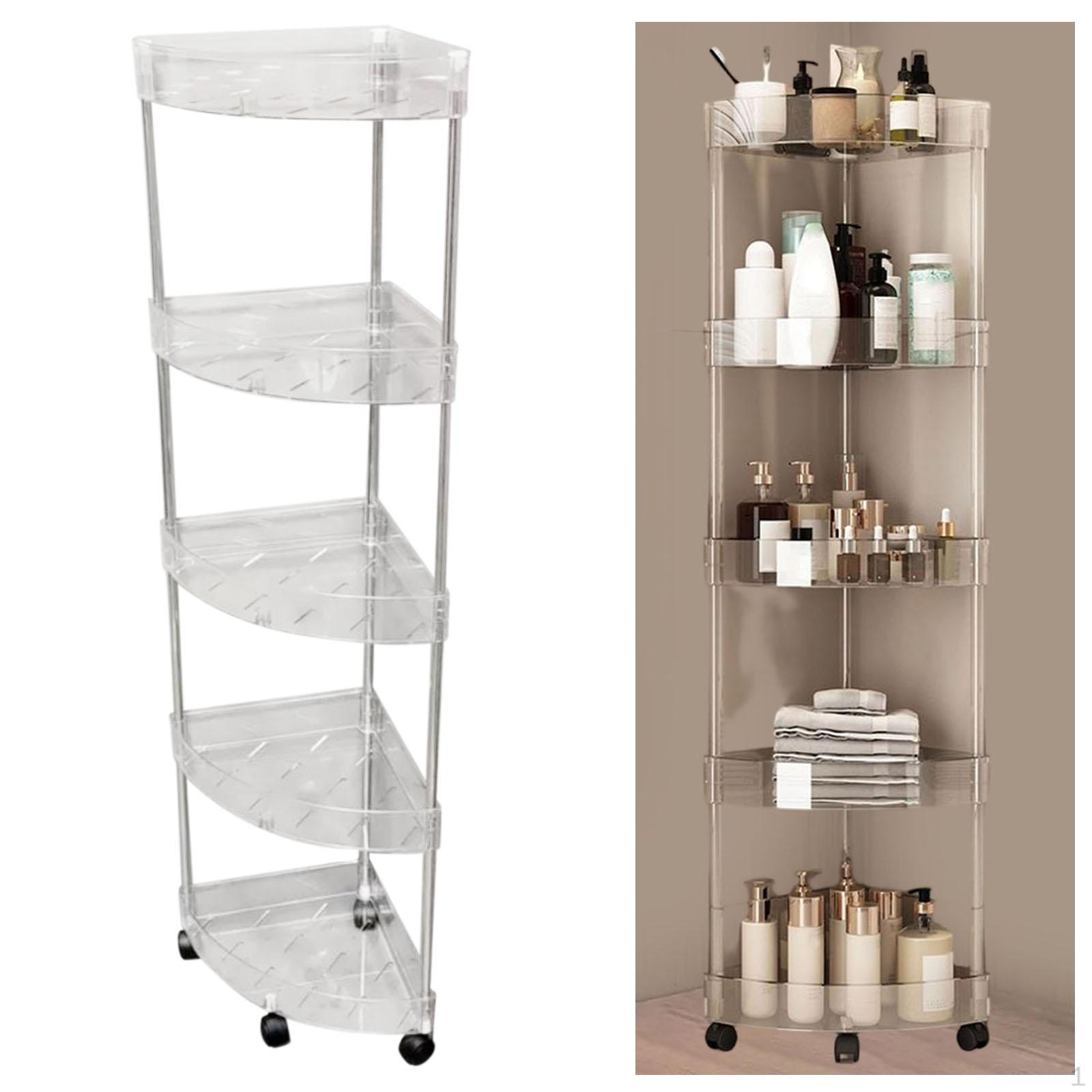 

Підлогова полиця для ванної кімнати, органайзер для душу, стійка, мобільний візок для зберігання для пралень 5 layer