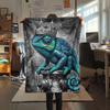 1Pc DemonReptiles Print Flannel Blanket, High quality Comfortable for All Seasons, Home Decor, Warmth and Comfort, Perfect for Christmas Gifts