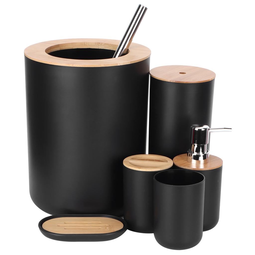 6Pcs Bathroom Accessories Toothbrush Holder Bin Soap Dish Dispenser Cup Toilet Brush Bathroom Set