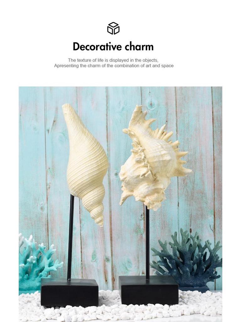 Ocean-Themed Mediterranean Decorations: Starfish, Seahorse, and Conch for Living Room or Restaurant