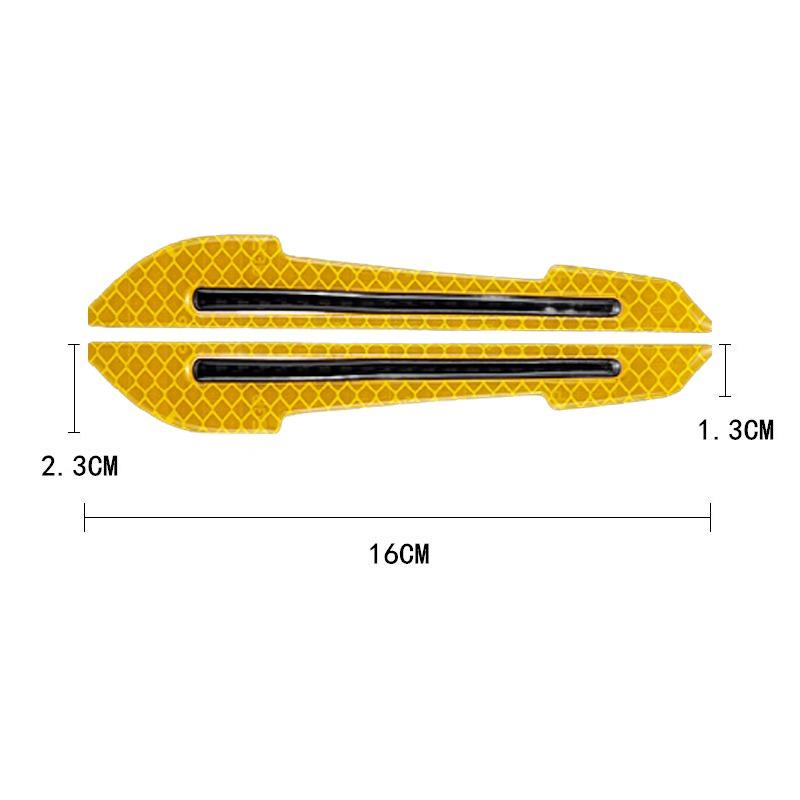 2Pcs Car Reflective Stickers Night Warning Strip Tape Traceless Protective Sticker Car Rearview Mirror Sticker Auto Accessories