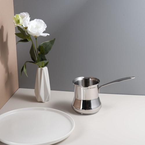 IMEEA Milk Pan, Saucepan, 18-10 Stainless Steel, Induction Compatible, 500ml, Saucepan, Mini Milk Pan, Silver