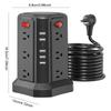US Multi Power Strip 12 Way Outlets Sockets with 5 USB Ports 1250W 10A Universal Socket with 1.8m Extension Cord for Home Office