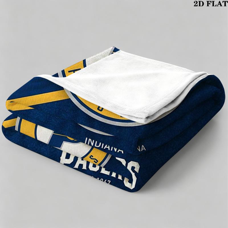 Indiana Pacers Logo Print Flannel Blanket High Quality Warm Comfortable Cover for All Seasons Perfect for Gifts Home Decor