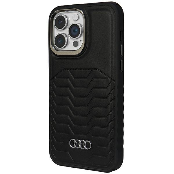 Audi Synthetic Leather Magsafe Iphone 14 Pro 6.1 Czarny/Black Hardcase Au-Tpupcmip14P-Gt/D3-Bk