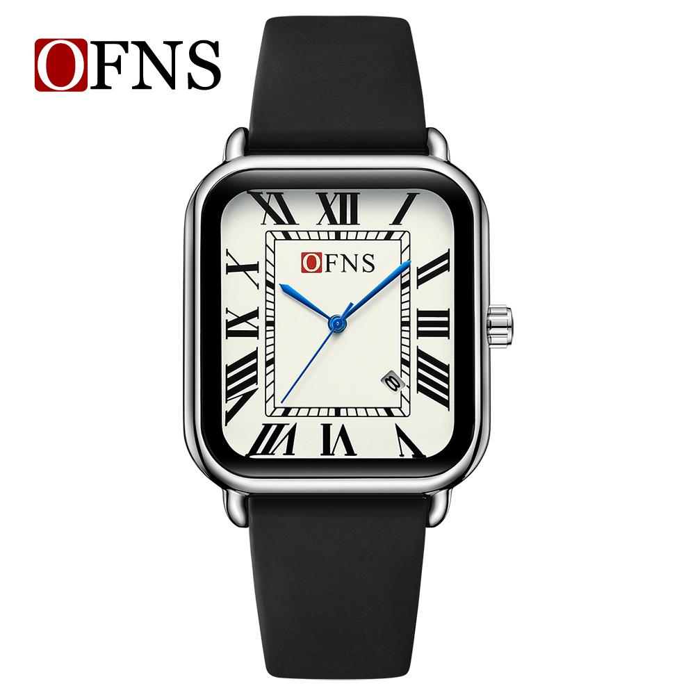 Ofns 1533 Top Brand Men Watch Top Brand Luxury Military Fashion Waterproof Male Clock Rubber Quartz Business Leather Wristwatch