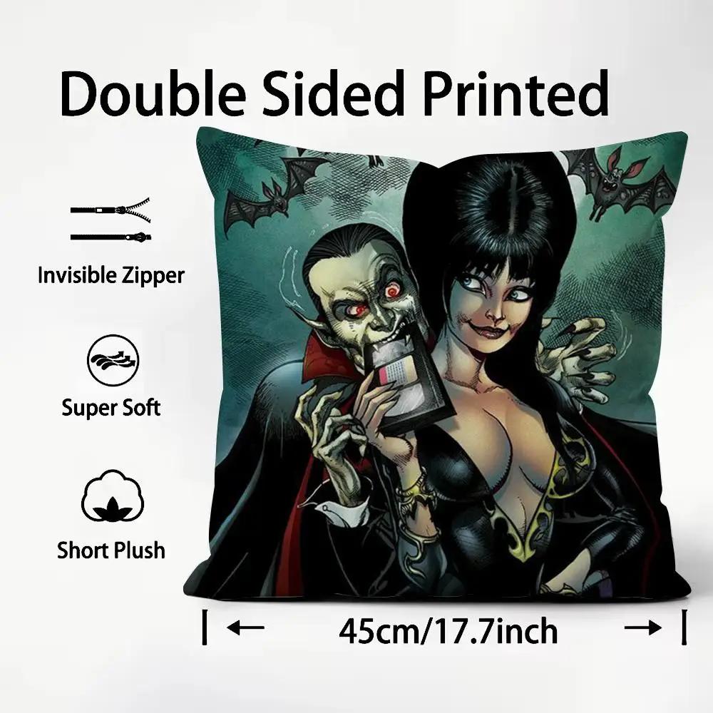 E-ElviraS Mistress of the Dark Cushion Cover Pattern Printed Pillowcase for Living Room Sofa Cushion Cover & Bedroom Decor