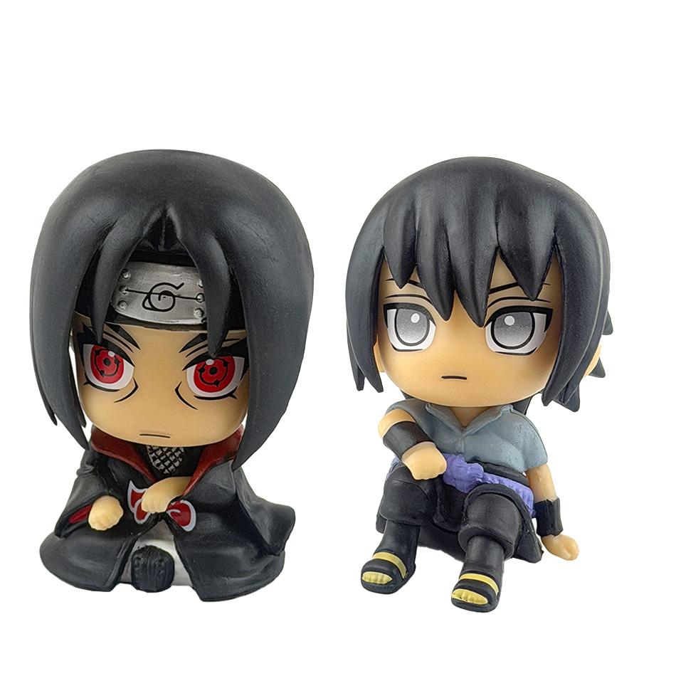Anime Figure Naruto Kakashi Action Figure Q Version Kawaii Sasuke Itachi Figurine Car Decoration Collection Model Toy