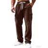 Men's Pocket Cargo Athletic Corduroy Pants Solid Color Long Pants Casual Pants Casual Everyday Outfit