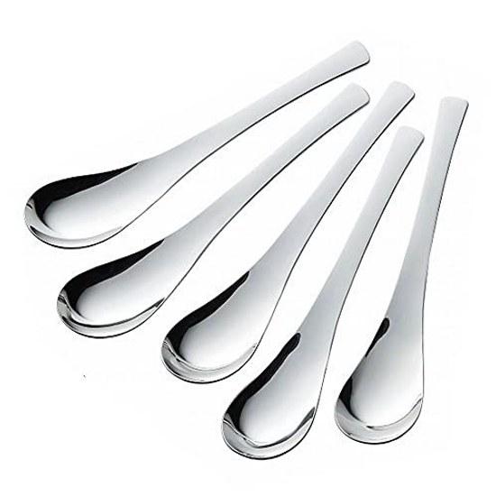 סט כפיות Shimomura Kihan Renge 5 יחידות תוצרת יפן בטוח לשטיפה במדיח כלים נירוסטה 18-8 אורך כולל 18 ס"מ קל לאכילה צורה יפה עמיד בפני חלודה סיר קארי