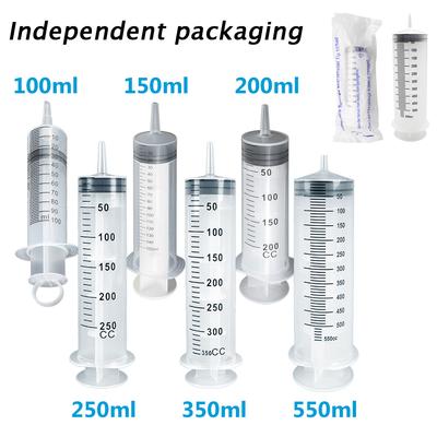 Velkokapacitní stříkačky100ml/150ml/200ml/250ml/350ml/550ml S 30 100cm hadicí Plastový injektor Pumpa Stříkačka na krmení zvířat