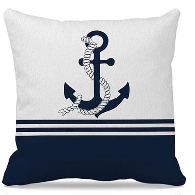 Nautical Anchor Sailboat Double-Sided Printed Pillow Cover Short Plush Suitable Living Rooms Bedrooms Sofas Throw Cushion Cover