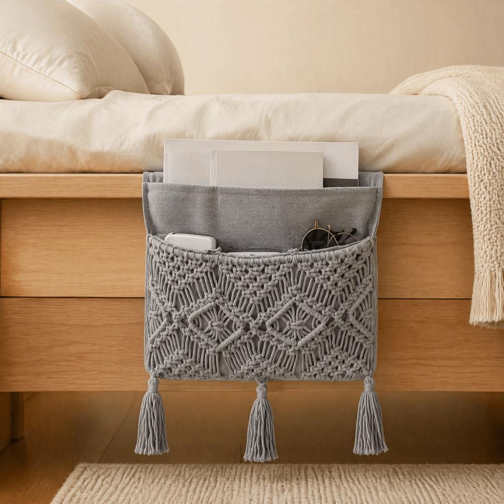 Bohemian Style Sofa Cover Side Pockets Space Saver Sofa Hanging Storage Bag Remote Control