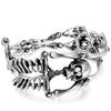 JewelryWe Men's Fashion Simple Gothic Skull Bracelet, Stainless Steel, Valentine's Day Gift, Black or Silver