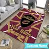 Custom Namefootball Cavaliers Logo Carpet, Indoor Rug, Chair Rug, Living Rooms, Doormat Made From Polyester Home Decor Birthday Christmas Gifts