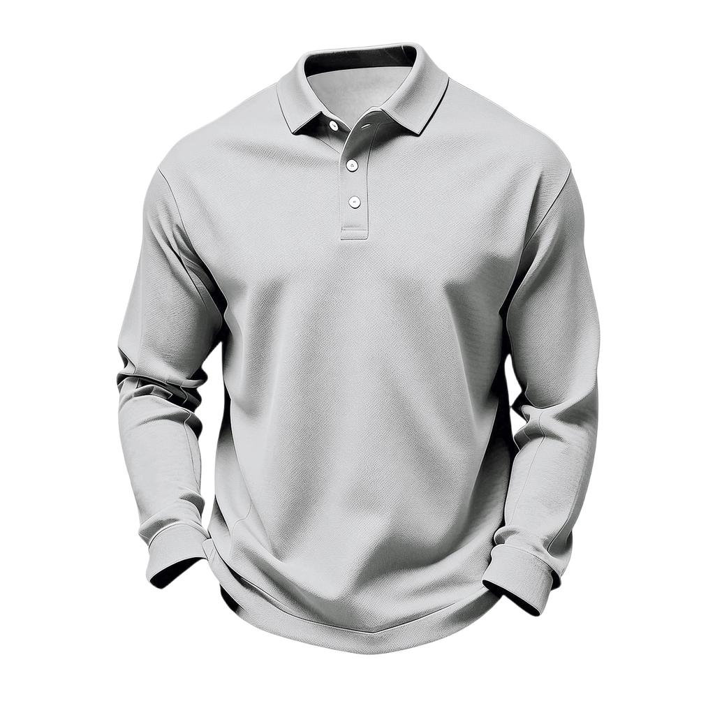 Men's Long Sleeve Golf Polo Shirt Casual Breathable Quick Dry Mesh Fabric Lightweight Comfortable Fit Sportswear