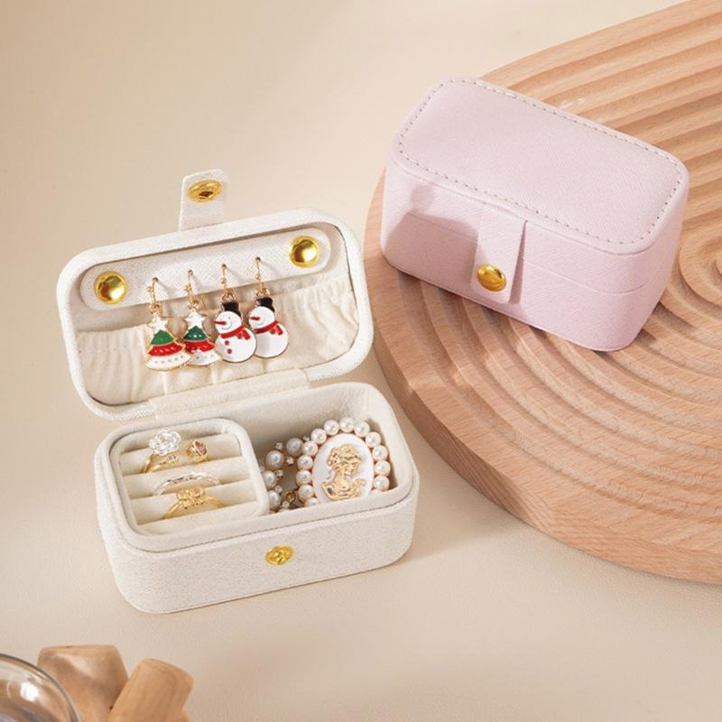 High-end Jewelry Storage Box Rings Pendant Earring Box Travel Portable PU Leather Jewelry Box Birthday Wedding Gift Box