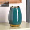Emerald Green Gold-Rim Ceramic Vase