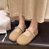 Mary Jane Gentle Spring Flat Bottom Bag Head Half Slippers Women'S Summer Cool Slippers Soft Sole Evening Shoes Outside