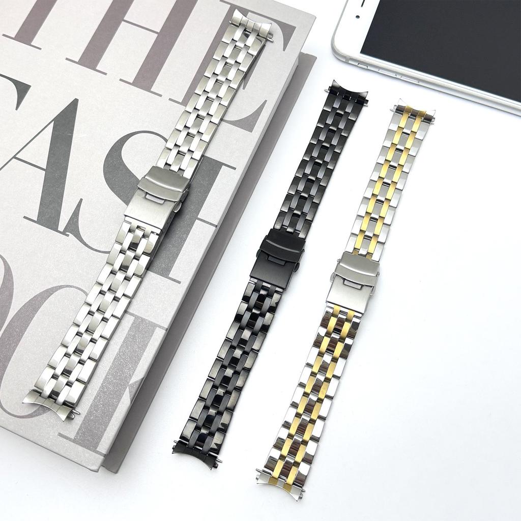 Braccialetto in Acciaio Inossidabile Solido a Cinque File per Orologi Seiko, con Chiusura di Sicurezza e Estremità Curve - 20mm/22mm