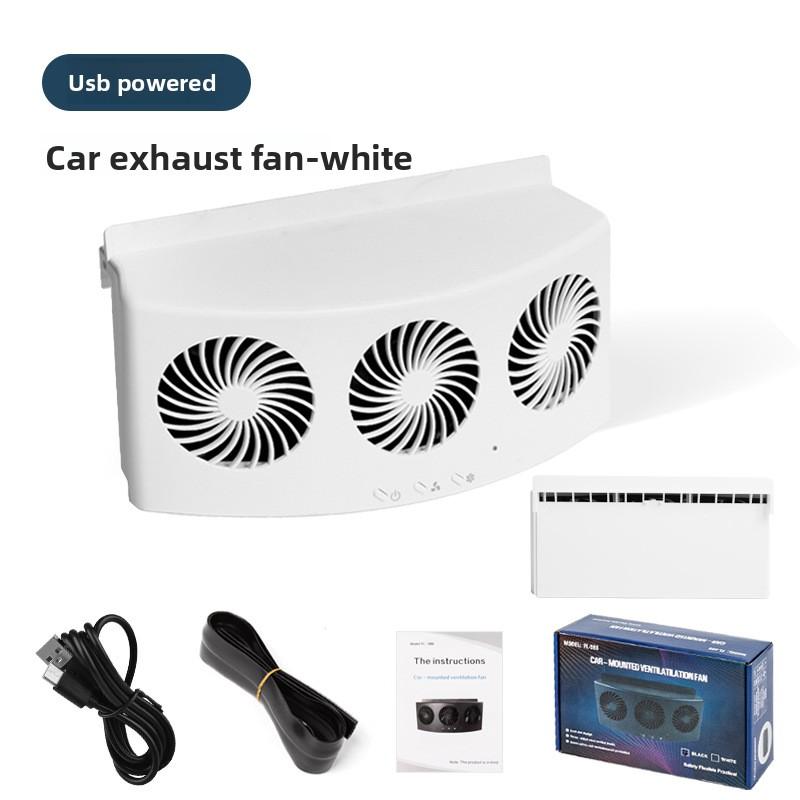 

3 Head Car Exhaust Fan USB Rechargeable Solar High Wind Power Air Circulation Cooling Heat Dissipation Energy Saving Low Power